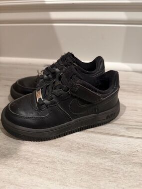 Nike Kids Black Air Force 1’s